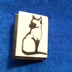 2/$12 Black and white cat brooch